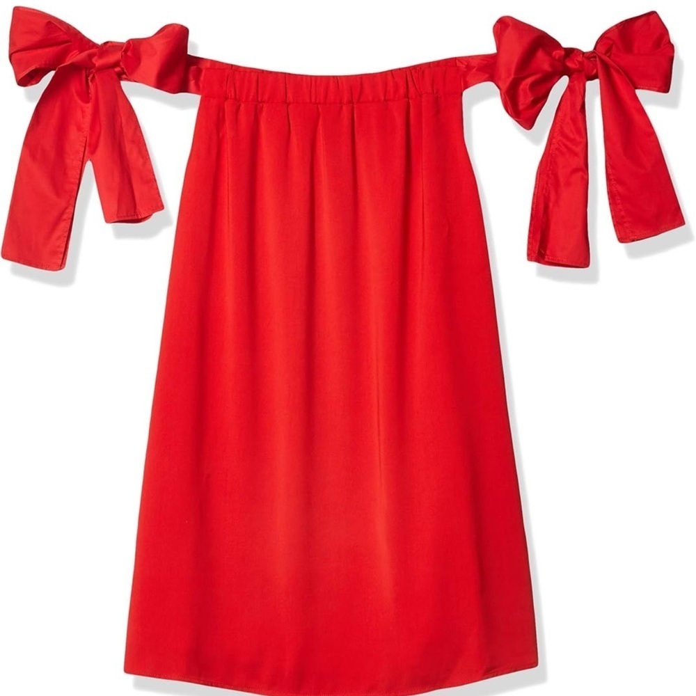 Sugarlips Off The Shoulder Super Cute Red Bow Dress : Size Small - Picture 2 of 10